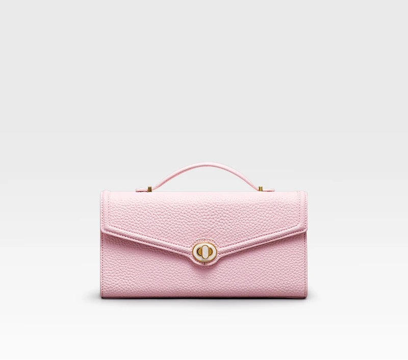 Apolline Leather Lock Clutch