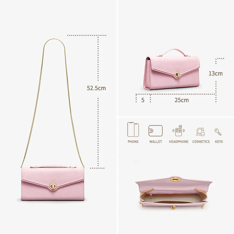 Apolline Leather Lock Clutch
