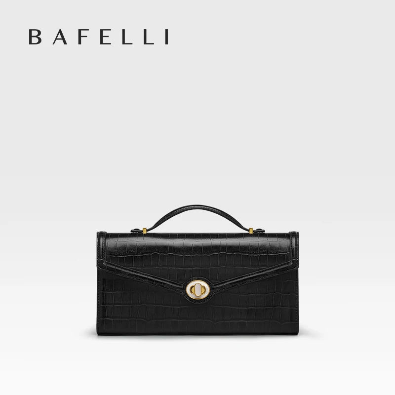 Apolline Leather Lock Clutch